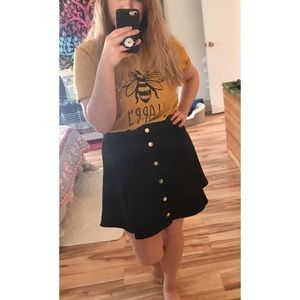 3/$20 Black pleated skirt w/ gold buttons
